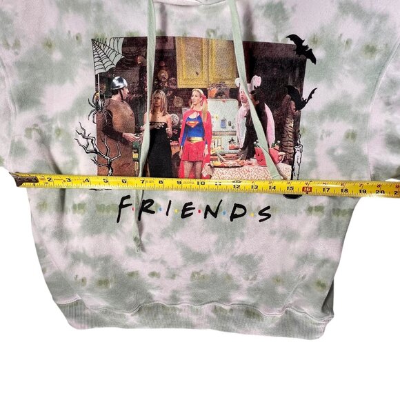 Friends TV Show Halloween Tie Dye Hoodie Sweatshirt Large Green White - Picture 7 of 8